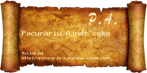 Pacurariu Ajnácska névjegykártya